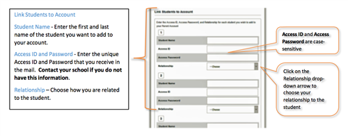 Screenshot of powerschool login options 